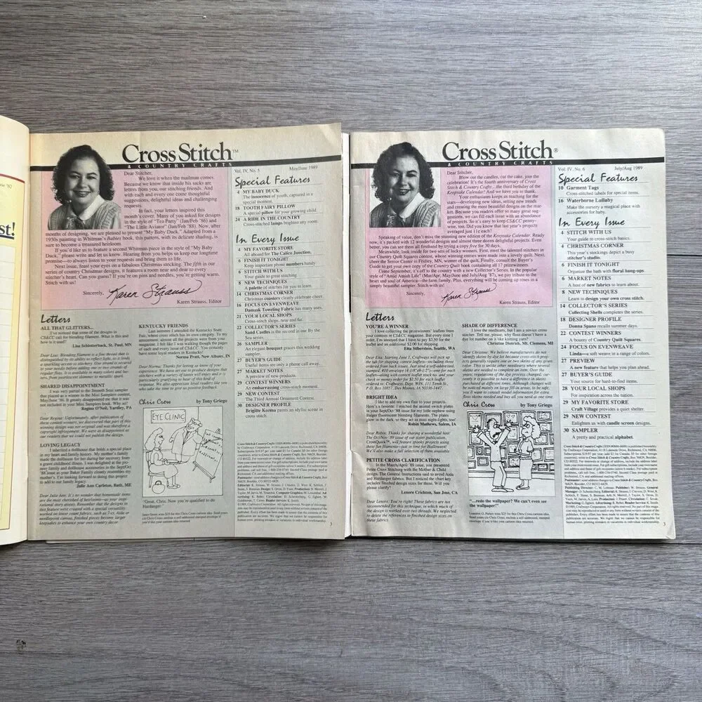 Cross Stitch & Country Crafts Magazine Lot 1989 COMPLETE YEAR ISSUES 6 Issues